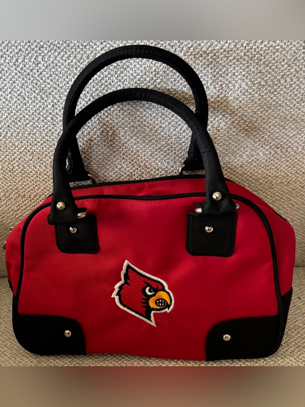 Sandol NCAA Louisville Cardinals Red Black Satchel Bowling Bag Purse New